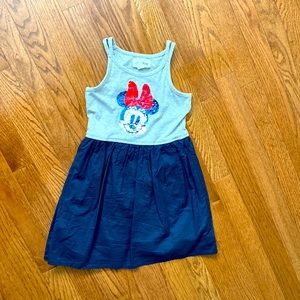 Girls GAP Disney Minnie Mouse flip sequin tank dress size 6-7